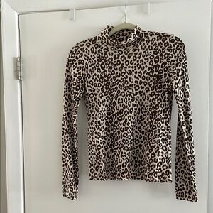 Sézane 100% cotton Leopard Print Mockneck